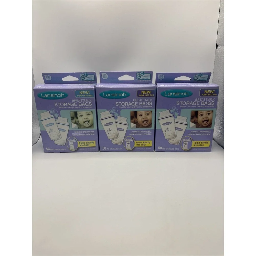 Lansinoh Breastmilk Storage Bags 50/CT  PER BOX LOT OF 3